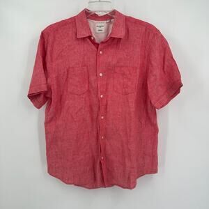 Baird McNutt‎ Mens Linen Shirt Murano Short Sleeve Button Front Casual Coastal